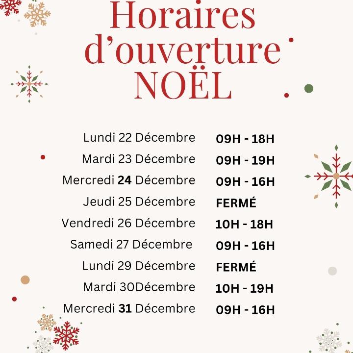 HORAIRES NOEL