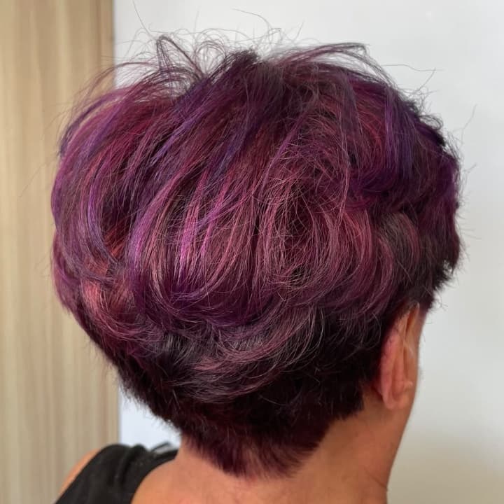 violet and pink hair