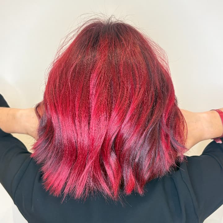 coloration + effet smoky pink hair